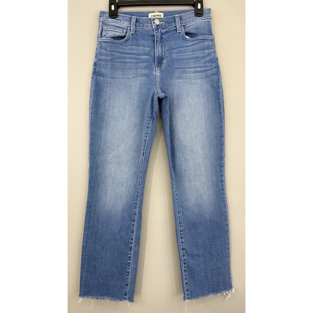 L'AGENCE Sada High Rise Cropped Slim Jean Women's 27 Camden Wash Stretch Denim